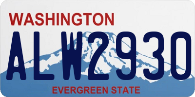 WA license plate ALW2930
