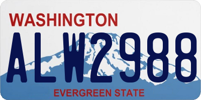 WA license plate ALW2988