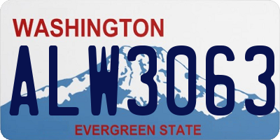 WA license plate ALW3063