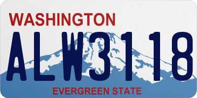 WA license plate ALW3118