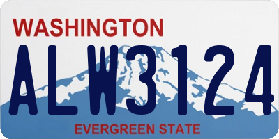 WA license plate ALW3124