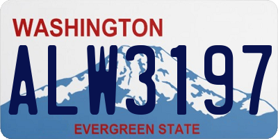 WA license plate ALW3197