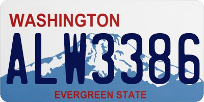 WA license plate ALW3386