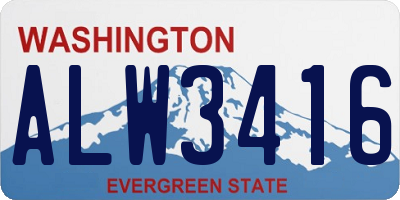 WA license plate ALW3416