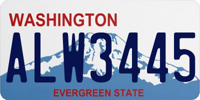 WA license plate ALW3445