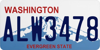 WA license plate ALW3478