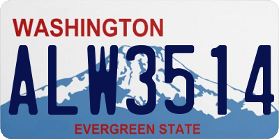 WA license plate ALW3514