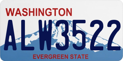WA license plate ALW3522