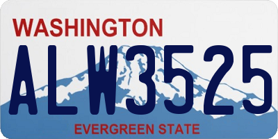 WA license plate ALW3525
