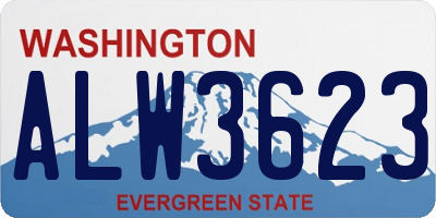 WA license plate ALW3623