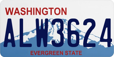 WA license plate ALW3624