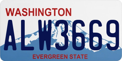 WA license plate ALW3669