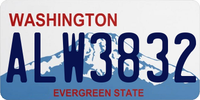 WA license plate ALW3832