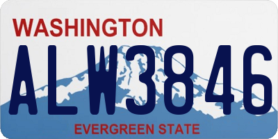 WA license plate ALW3846