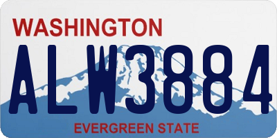 WA license plate ALW3884