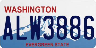 WA license plate ALW3886