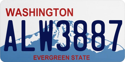 WA license plate ALW3887