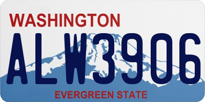 WA license plate ALW3906