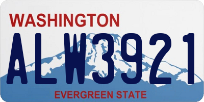 WA license plate ALW3921