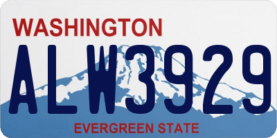 WA license plate ALW3929