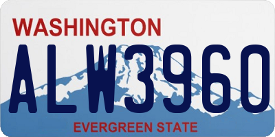 WA license plate ALW3960