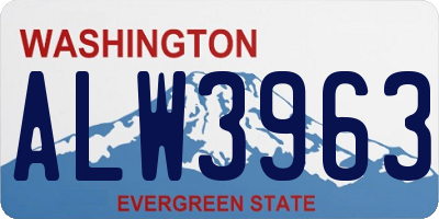 WA license plate ALW3963