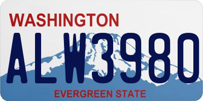 WA license plate ALW3980