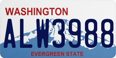 WA license plate ALW3988