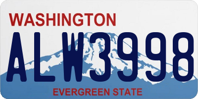 WA license plate ALW3998