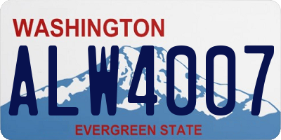 WA license plate ALW4007