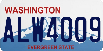 WA license plate ALW4009