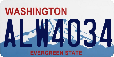 WA license plate ALW4034
