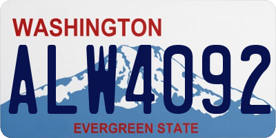 WA license plate ALW4092