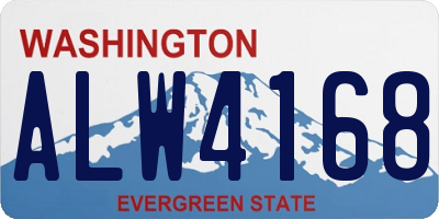 WA license plate ALW4168