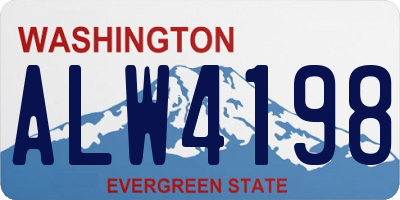 WA license plate ALW4198