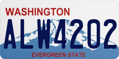 WA license plate ALW4202