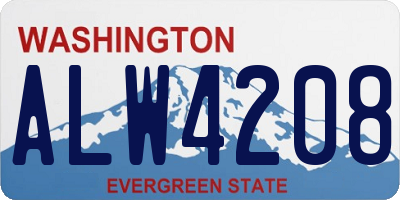 WA license plate ALW4208