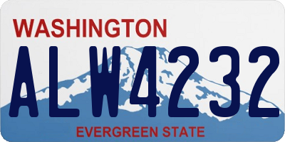 WA license plate ALW4232