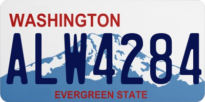 WA license plate ALW4284