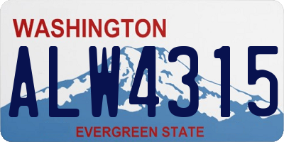 WA license plate ALW4315