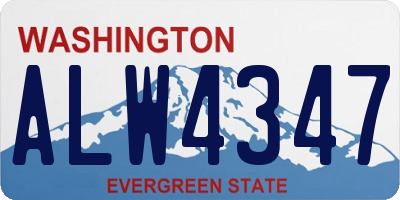 WA license plate ALW4347