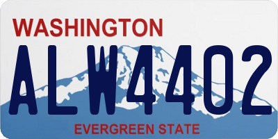 WA license plate ALW4402