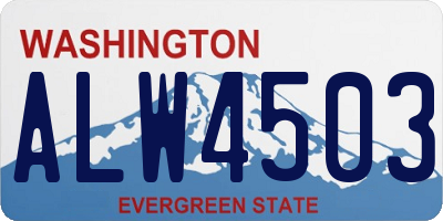 WA license plate ALW4503