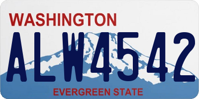 WA license plate ALW4542
