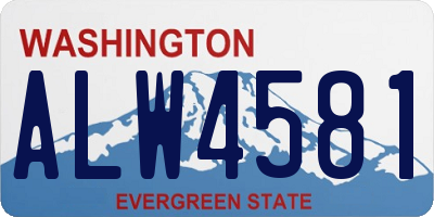 WA license plate ALW4581