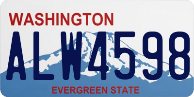 WA license plate ALW4598