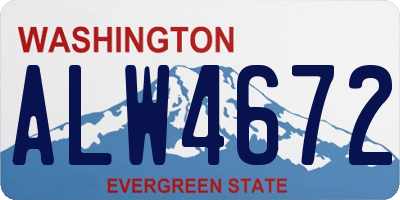 WA license plate ALW4672
