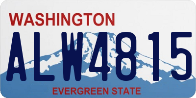 WA license plate ALW4815