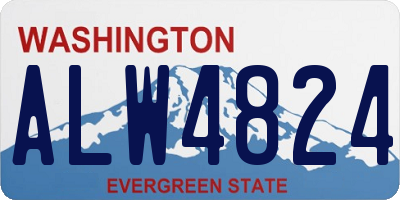 WA license plate ALW4824