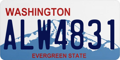 WA license plate ALW4831